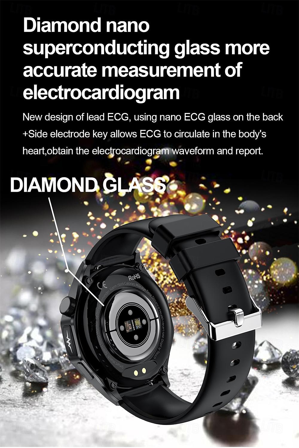 E480 Умные часы 1.43 дюймовый Смарт Часы Bluetooth ЭКГ + PPG Контроль температуры Педометр Совместим с Android iOS Женский Мужчины Длительное время ожидания Хендс-фри звонки Водонепроницаемый IP 67 2025 - $76.99 –P7