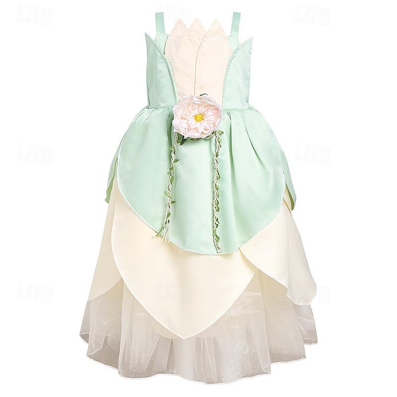 Tinker Bell Fairy Tale Princess Tiana Flower Girl Dress Theme Party Costume Tulle Dresses Cosplay Movie Cosplay for Girls' Kids Carnival Party / Evening 2025 - $37.99 –P1