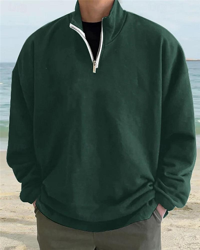 Men's Sweatshirt Quarter Zip Sweatshirt Light Grey Half Zip Plain Daily Sports & Outdoor Holiday Polyester Streetwear Basic Casual Spring &  Fall Clothing Apparel Hoodies Sweatshirts  Long Sleeve 2026 - $27.99 –P5