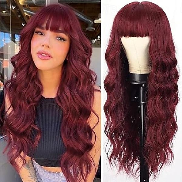 peruca loira ombre com franja perucas longas loiras onduladas para mulheres perucas sintéticas cacheadas onduladas com raiz escura parte do meio peruca resistente ao calor para uso diário em festas de 2025 por $19.49 –P5