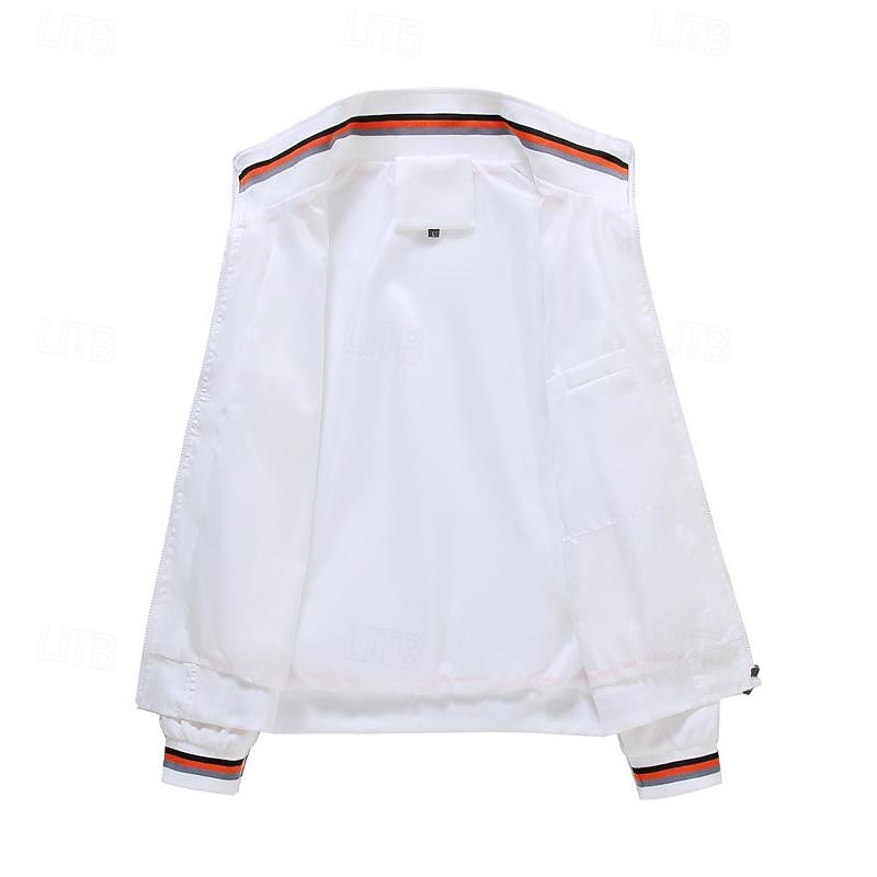 Per uomo Giacca leggera Giacca bomber Giornaliero Da mare Tasche Primavera & Autunno Liscio Di tendenza Classico Bavero Standard Nero Bianco Giallo Verde chiaro Blu scuro Giacca del 2026 a $28.99 –P7