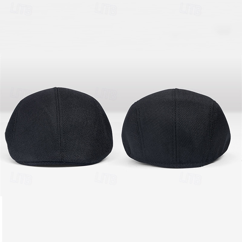 Herr Platt mössa Basker Ascot hatt Newsboy hatt Svart Vit linne Mode Ledigt Brittisk Gata Dagligen Slät Justerbara Andningsfunktion 2026 - $9.49 –P9