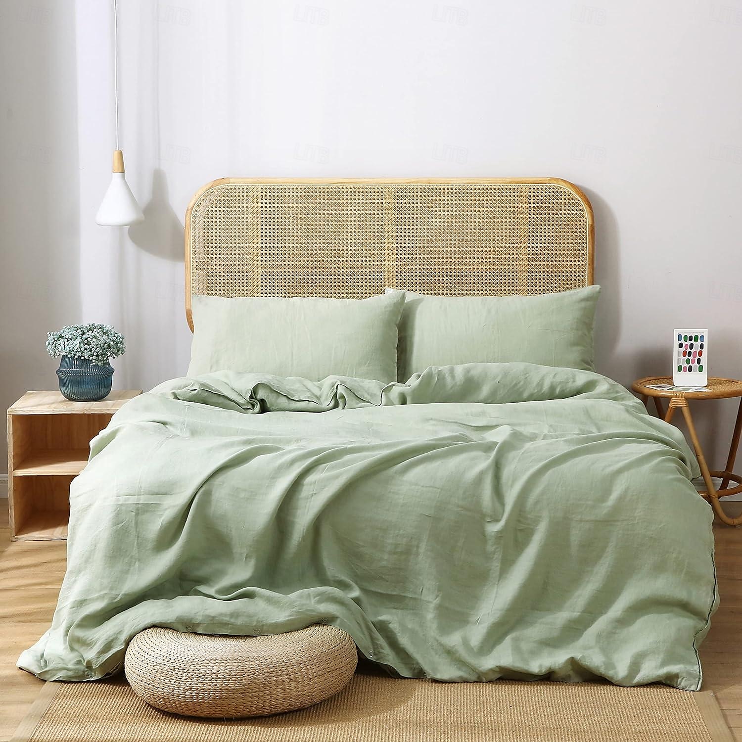 Cotton Duvet Cover 100% Linen Coconut White Duvet Cover Queen Size, Soft and Breathable Queen Duvet Cover Set for All Season 2025 - $50.99 –P11