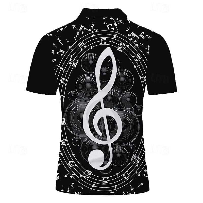 Musikfestival Herren Musik Poloshirts mit Reißverschluss Golfshirt Kurzarm Polo-Shirts Hemden mit Kragen Lässig Urlaubskleidung Festivalkleidung Party-Outfits 3D-Druck Viertelreißverschluss-Poloshirt 2026 - $23.99 –P8