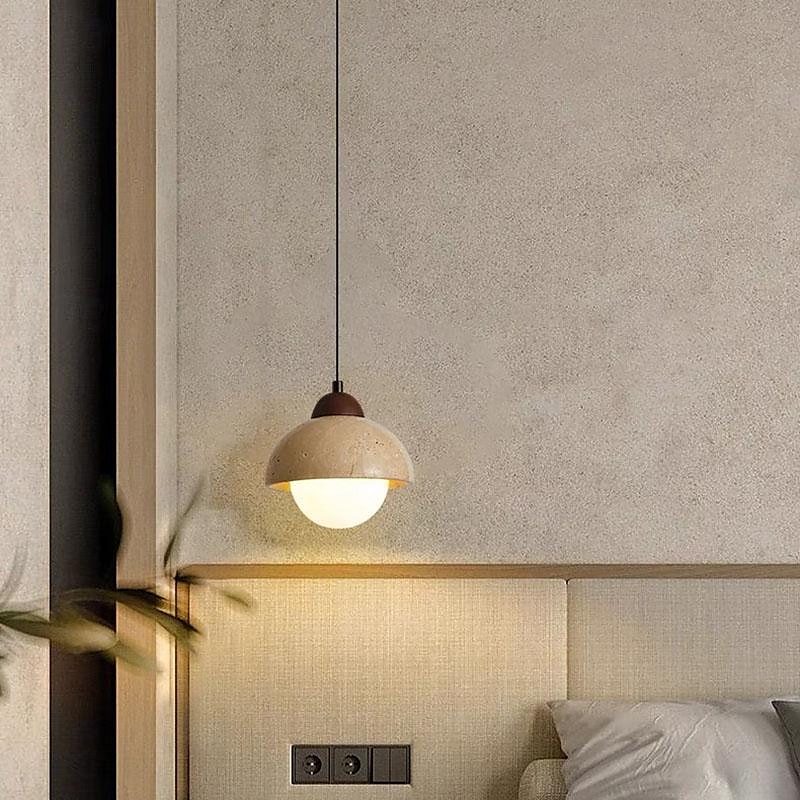 led pandantiv piatra alb cald 15cm 1 lumina minimalist abajur metalic candelabru circular din marmura lampa de tavan in stil chinezesc pentru veranda balcon coridor 110-240v 2026 - $146.99 –P2