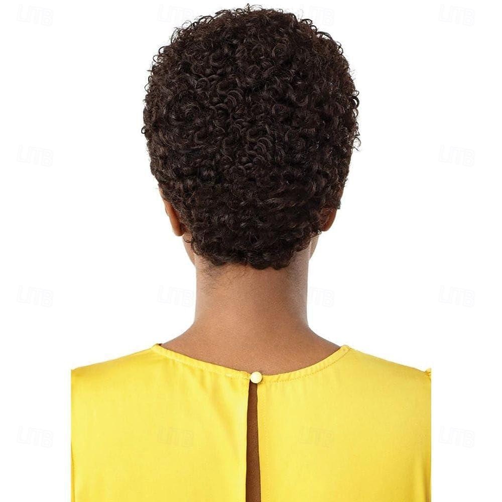 kort krullend menselijk haar pruiken voor vrouwen 100% Braziliaanse maagd kort menselijk haar pixie-cut pruiken korte bob krullend niet-kant menselijk haar pruiken 2025 - $47.99 –P4