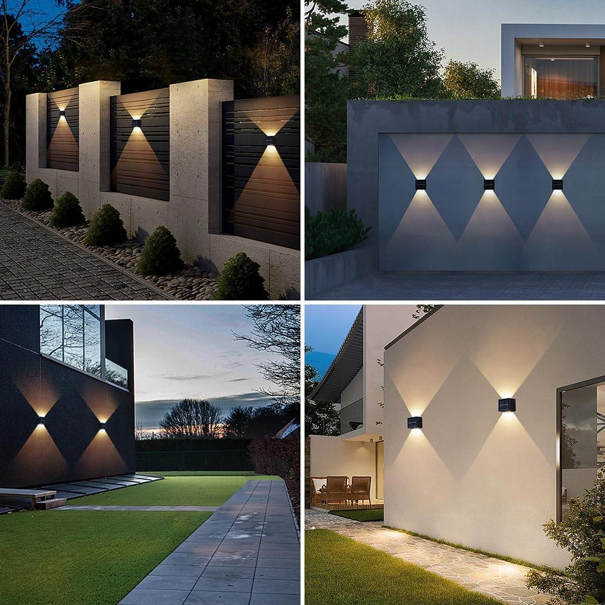Luces de pared solares exteriores a prueba de agua luces LED alimentadas por solar viga ajustable de arriba hacia abajo al aire libre a prueba de agua para porche patio jardín muro de contención 2026 - $25.99 –P3