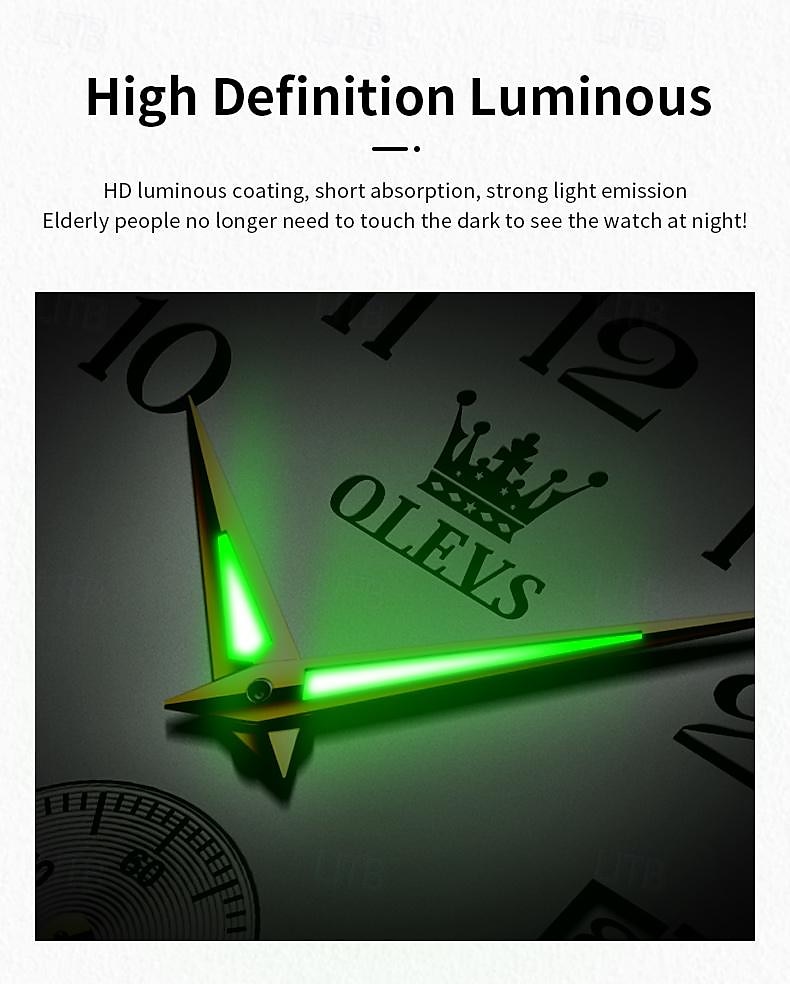OLEVS Мужчины Кварцевые Минималистский Мода Наручные часы Светящийся Календарь ЗАЩИТА ОТ ВЛАГИ Украшение Кожа Часы 2026 - $28.99 –P11