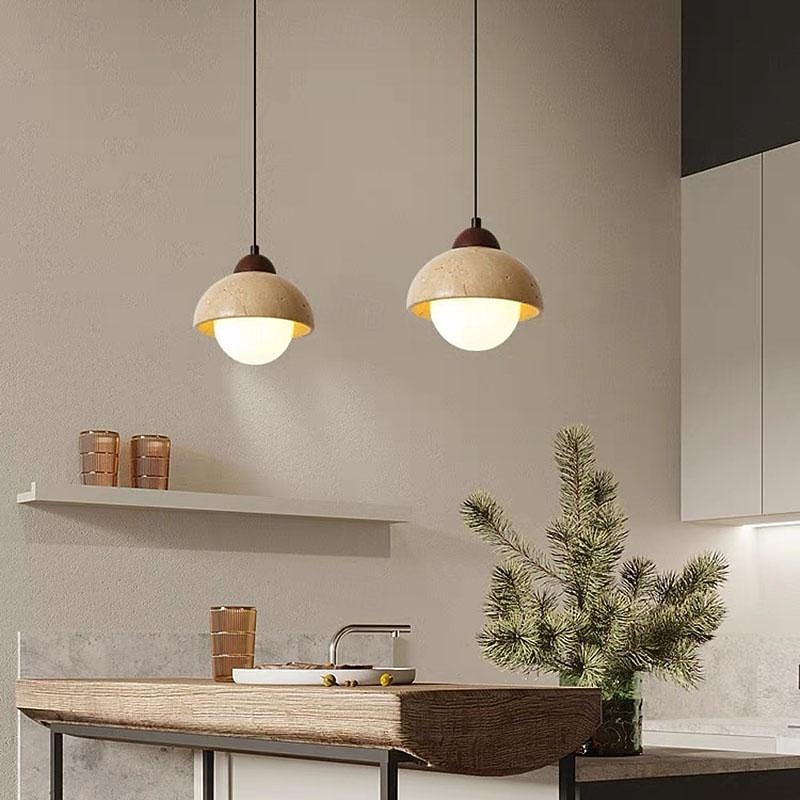 led pandantiv piatra alb cald 15cm 1 lumina minimalist abajur metalic candelabru circular din marmura lampa de tavan in stil chinezesc pentru veranda balcon coridor 110-240v 2026 - $146.99 –P1