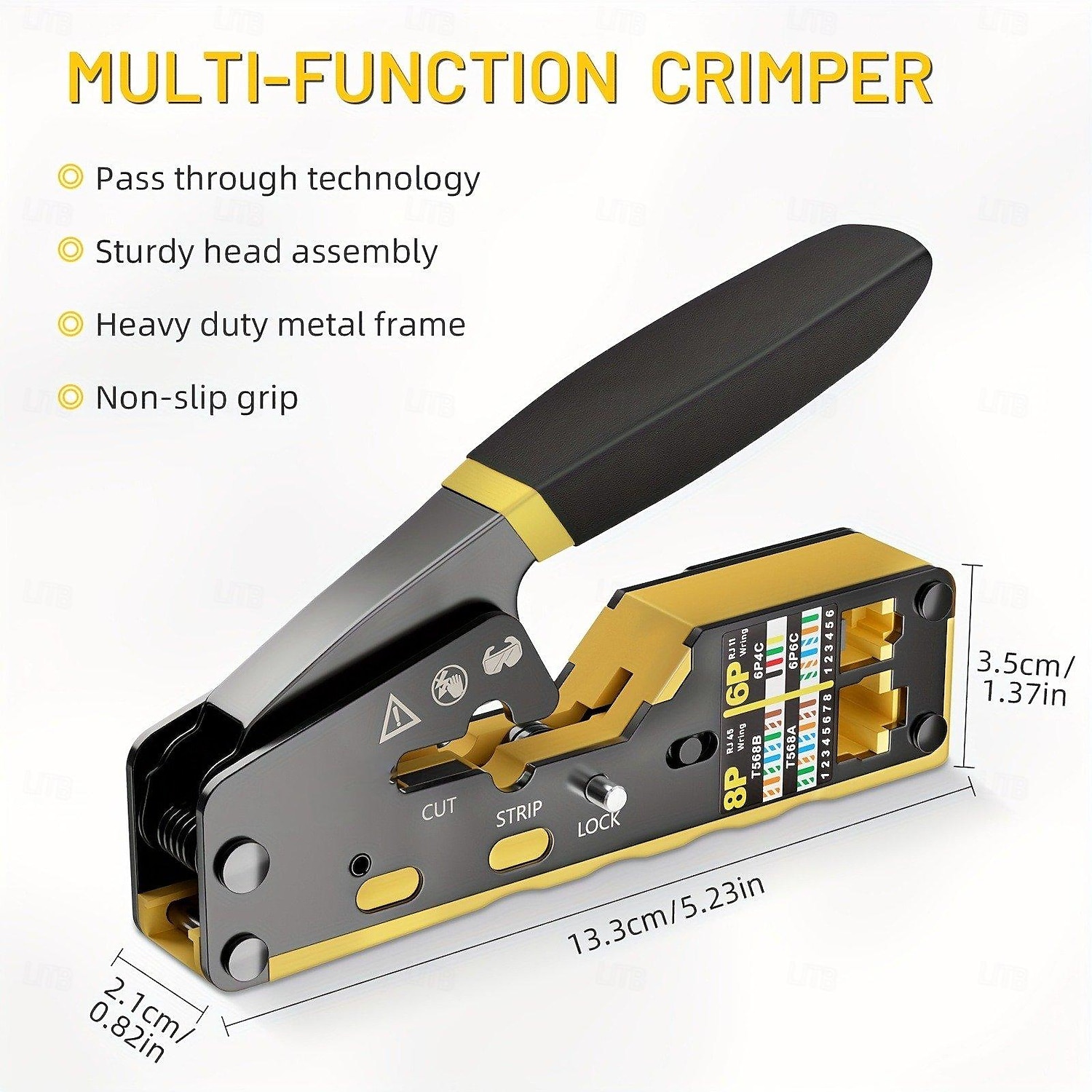 All-in-One RJ45 Pass Through Crimp Tool for Cat6 Cat5 Cat5e Ethernet Modular Connector Wire Cutter and Crimper 2025 - $26.99 –P8