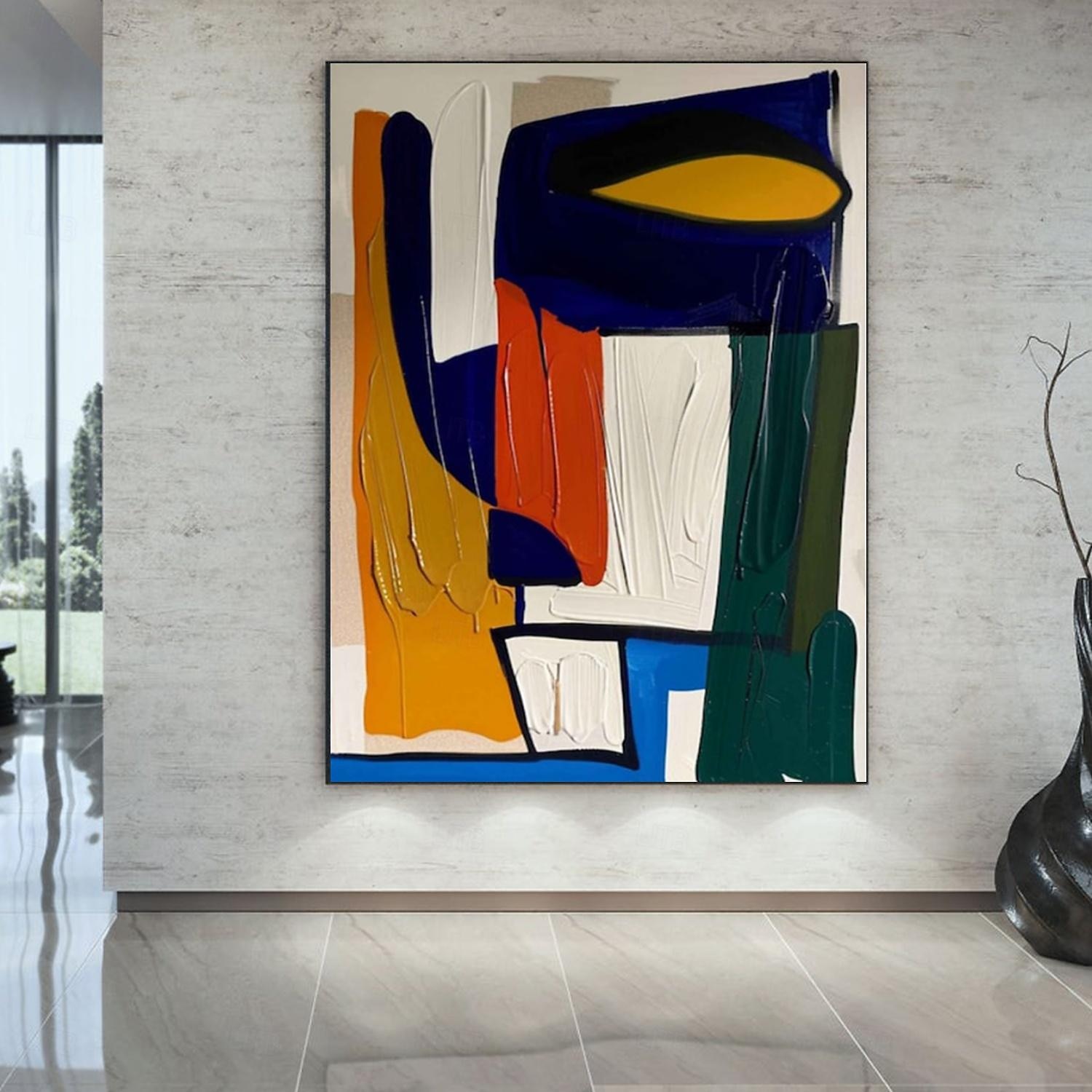 χειροποίητη ελαιογραφία καμβάς τοίχος διακόσμηση αφηρημένη ζωγραφική μαχαίρι τοπίο μπλε για διακόσμηση σπιτιού τυλιγμένη άτονη ζωγραφική χωρίς πλαίσιο 2026 - $137.99 –P3