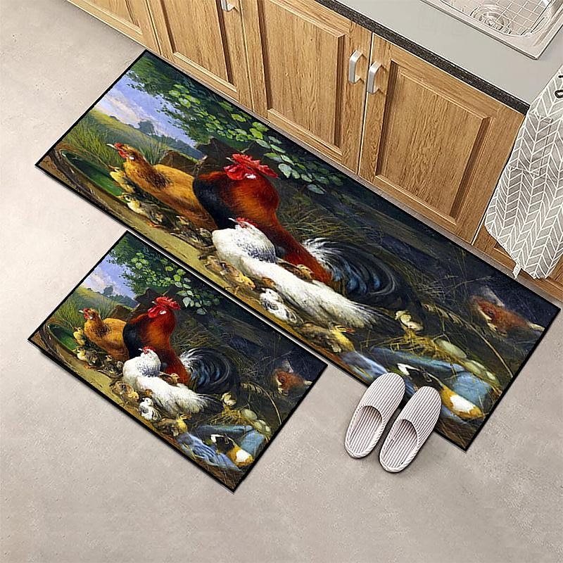 farma kuře kobereček kuchyňská podložka protiskluzová olejivzdorná podložka do obývacího pokoje koberec vnitřní venkovní podložka ložnice výzdoba koupelna podložka vchod kobereček podložka pod dveře 2025 - $15.99 –P24