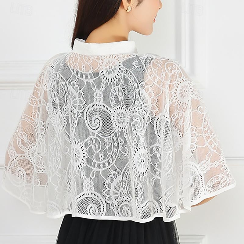 Estolas de Señora Elegante Lujo Sin Mangas Encaje Velos de Boda Con Encaje Para Boda Verano 2025 - $20.99 –P4