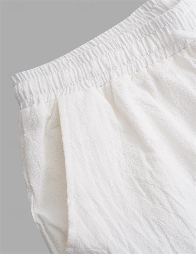 Per uomo Pantaloni di lino Pantaloni Pantaloni estivi Vita elastica Gamba dritta Alto aumento Tinta unica Comfort Traspirante Lunghezza intera Matrimonio Per eventi Festività Di tendenza Grigio verde del 2025 a $26.99 –P5