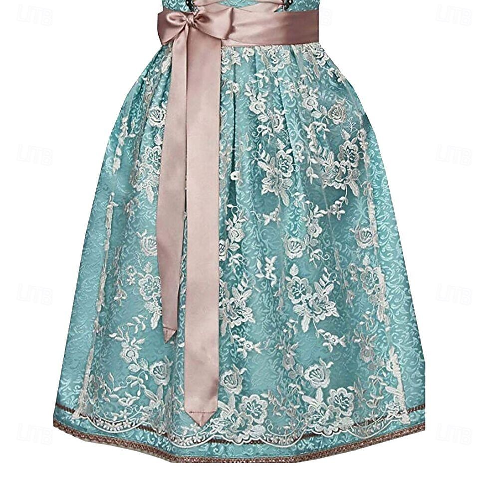 Oktoberfest Kleid Dirndl Trachtenkleider Dienstmädchen Bayerisch Deutsch München Wiesn Damen Stoff im traditionellen Stil Ohne Bluse 2025 - $68.99 –P9