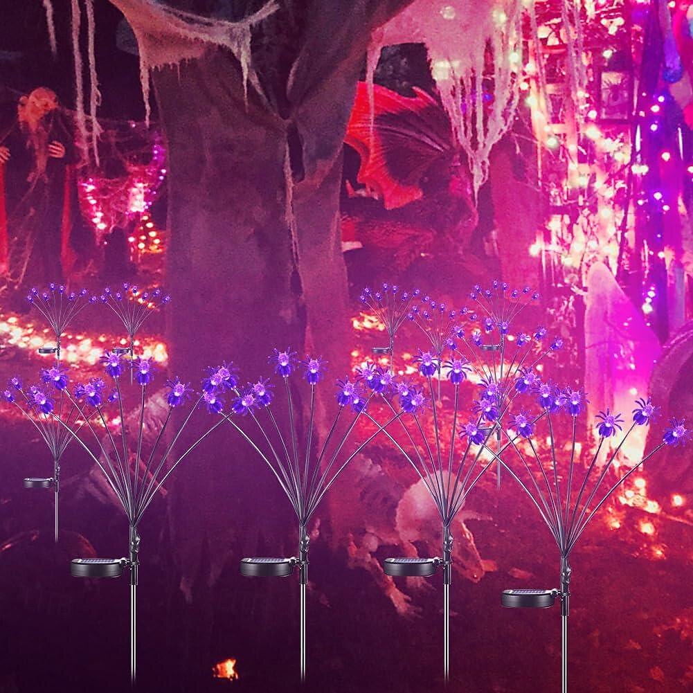 2pcs Halloween Solar Firefly Swing Spiders Light Purple Red Green Solar Outdoor Lawn Pathway Lights Waterproof Plug In the Ground Lamp Swing with the Wind for Outdoor Yard Garden Pathway Patio Decoration Lamp 2026 - $27.99 –P19