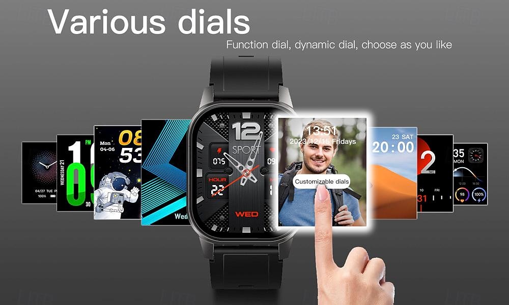696 DM62 Умные часы 2.13 дюймовый Смарт Часы Bluetooth ЭКГ + PPG Педометр Напоминание о звонке Совместим с Android iOS Женский Мужчины Хендс-фри звонки Напоминание о сообщении IP 67 2025 - $143.99 –P13