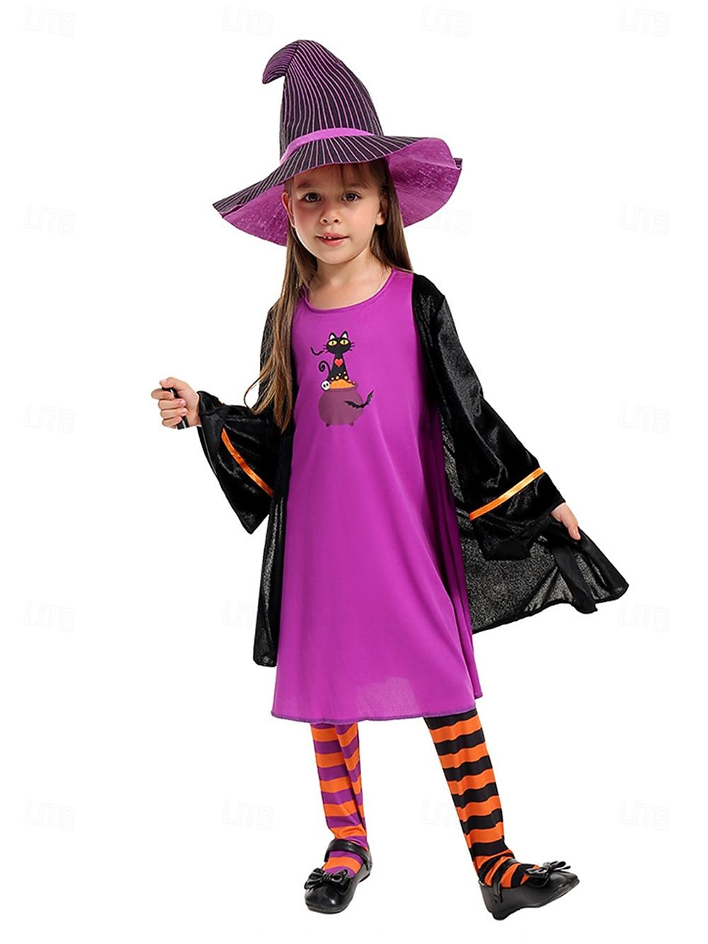 Čerodějnice předvečer Všech svatých Cosplay kostým Maškarní Valpuržina noc Dětské Dívčí Karneval Plesová maškaráda Večírek Jednoduché Halloweenské kostýmy Oblékněte se 2025 - $38.99 –P4