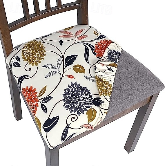 matstolsöverdrag geometriskt tryckt överdrag - modern och snygg geometrisk design - mjukt och töjbart tyg - skyddar och framhäver dina stolar - perfekt för hem och matsal 2025 - $9.49 –P6