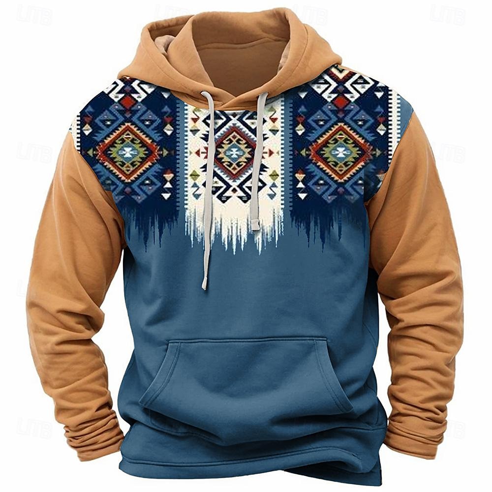 Per uomo Stampa Bandana Felpa con cappuccio Felpe Felpa Felpa con cappuccio Manica lunga Felpa con cappuccio Girocollo Di tendenza Stampa 3D Blu Marrone Autunno Inverno progettista del 2025 a €27.99 –P1