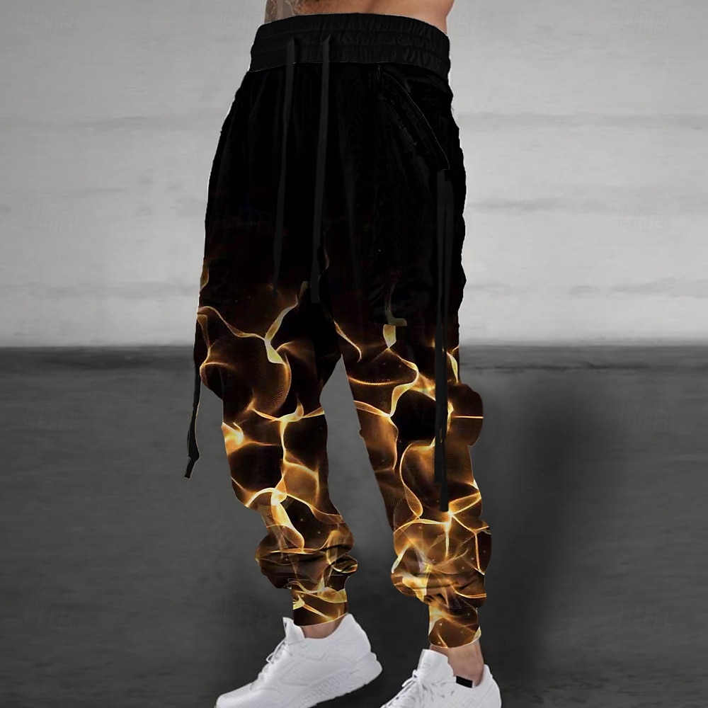 Herr Grafisk Joggingbyxor Joggare Byxor Medium Midja Dragsko Elastisk midja Ledigt Utomhus Gata Vardag Ficka Vår Höst Vinter 3D-tryck Svart 2025 - $25.99 –P1