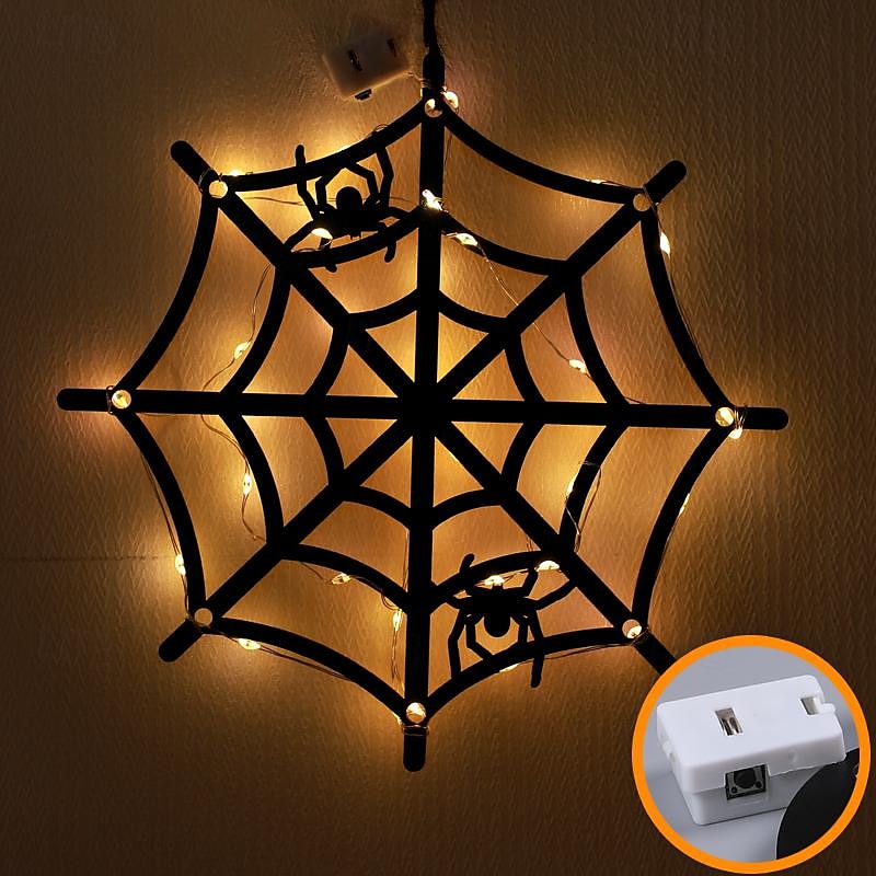 halloween okenní světla halloween dekorace led pavučina pavučina na baterie vnitřní okenní závěsná světla party domácí dekorace 2025 - $9.99 –P13