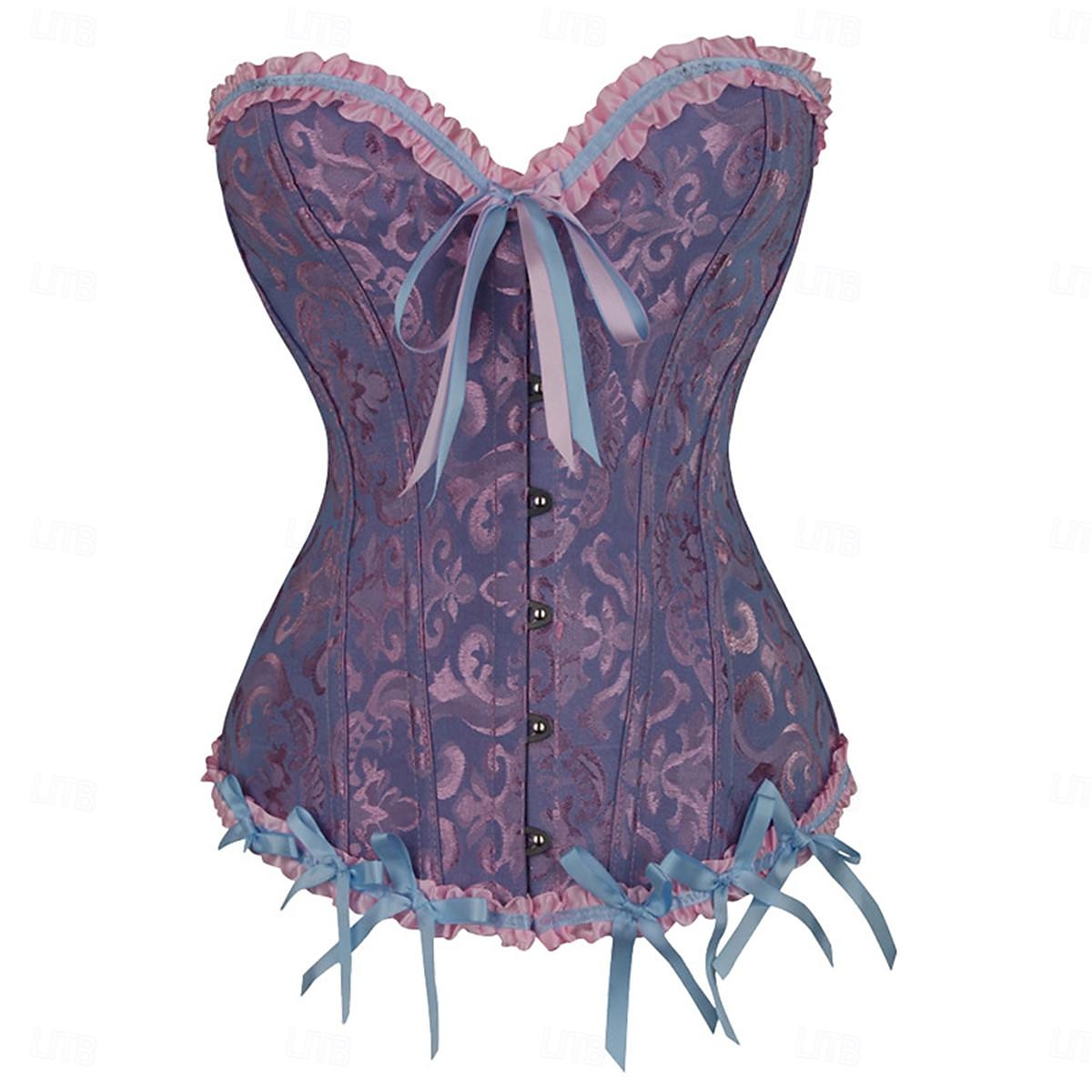 corsetti modellanti da donna in tinta unita punk&amp;gotico carnevale data club pizzo traspirante bandeau manica corta estate primavera casa abiti del 2026 a $32.99 –P6