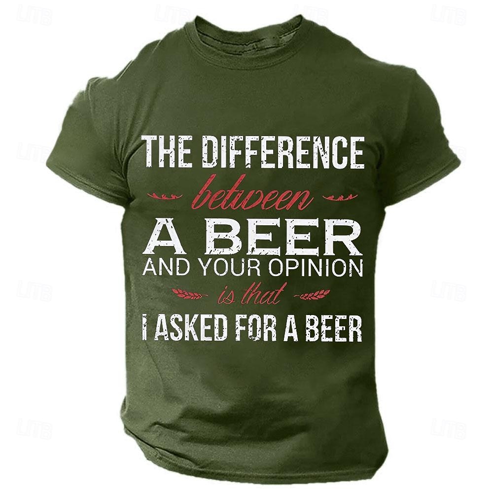 Bărbați Imprimat cu litere Amuzant Bere Tricou Tee Top Bumbac Manșon scurt Grafic Cămaşă Negru Verde Militar Albastru Închis Tricou confortabil Stradă Sport exterior Îmbrăcăminte de designer de modă 2025 - $15.99 –P2