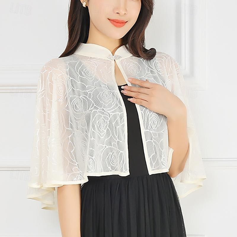Women's Wrap Elegant Luxury Sleeveless Polyester Wedding Wraps With Lace For Wedding Summer 2025 - $20.99 –P7