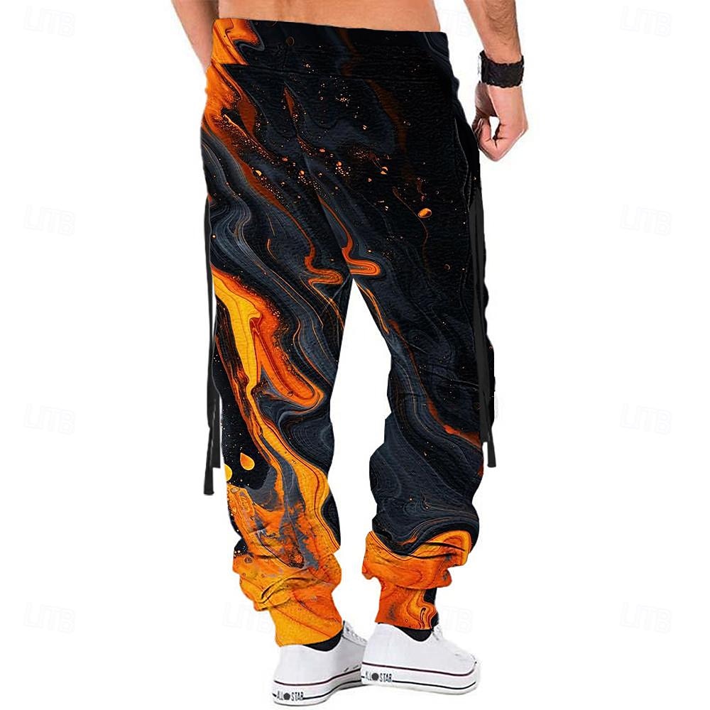 Herr Grafisk Joggingbyxor Joggare Långbyxor Medium Midja Ledigt Utomhus Sidfickor 3D-utskrift Höst vinter 3D-tryck Svart 2025 - $25.99 –P2