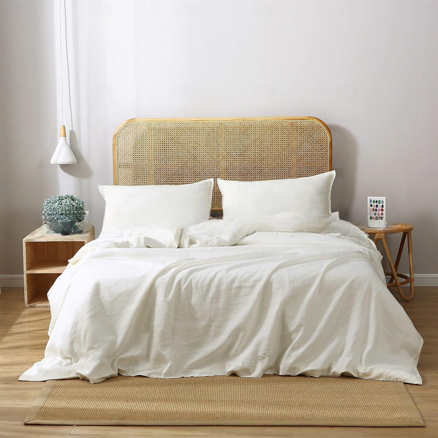 Cotton Duvet Cover 100% Linen Coconut White Duvet Cover Queen Size, Soft and Breathable Queen Duvet Cover Set for All Season 2025 - $50.99 –P8