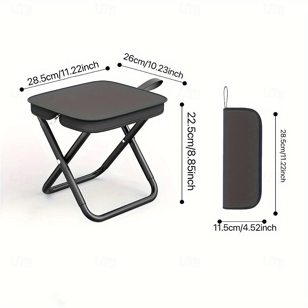 Compact Square Iron Folding Stool Collapsible Stool Adjustable Zipper Portable, Lightweight, and Durable for Outdoor Camping, Fishing, and Backpacking - Easy to Carry and Store 2025 - $18.99 –P7