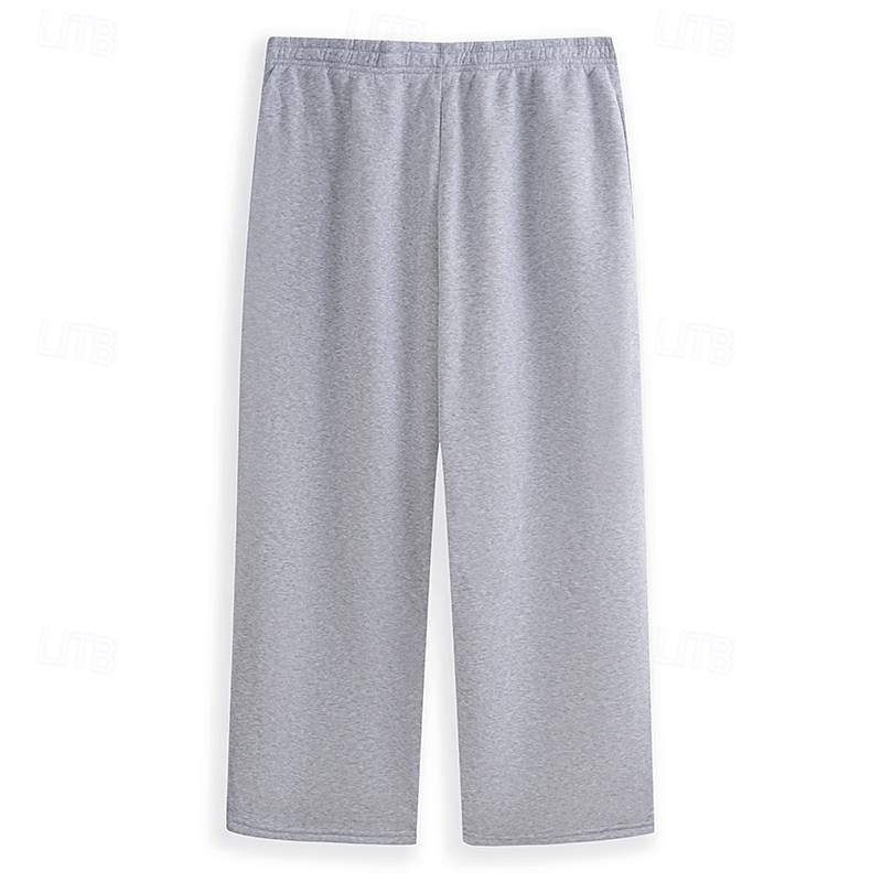 Men's Fleece Pants Sweatpants Joggers Trousers Straight Leg Sweatpants Pocket Plain Comfort Breathable Outdoor Daily Going out Fashion Streetwear Black Wine 2025 - $17.99 –P1