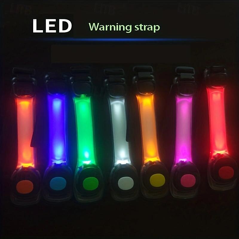 1pc Night Running Light Armband - High-Visibility Reflective LED Safety Band with Flashing Mode for Running, Walking, Jogging, Cycling - Includes Batteries, Random Color, Adjustable and Versatile 2025 - $13.49 –P8
