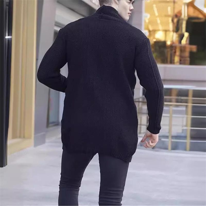 Per uomo Cardigan Maglione Maglione lavorato a maglia Cavi Maglia Standard Tinta unica Apertura anteriore Di tendenza Classico Da tutti i giorni Appuntamento Abbigliamento Autunno inverno Nero Bianco del 2025 a $41.99 –P5