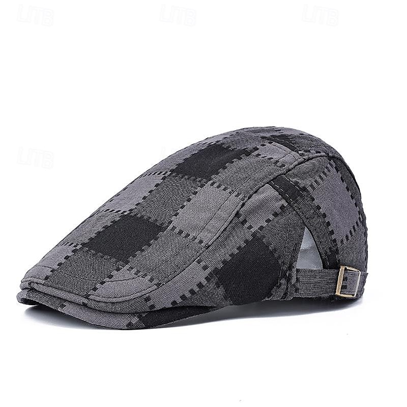Pánské PLacatá čepice Klobouk Ascot Novinářský klobouk Fialová Rubínově červená Polyester Módní Na běžné nošení ulice Denní Pléd Nastavitelná Proti sluci Prodyšné 2025 - $8.99 –P8