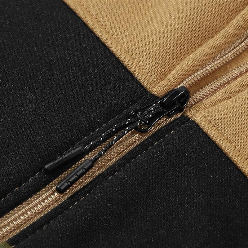 Per uomo Felpa con cappuccio a zip intera Felpa con cappuccio e zip Bianco Rosso Blu Cachi Con Cappuccio Blocco di colori Con zip Patchwork Sport & Outdoor Quotidiano Ferie Poliestere Streetwear del 2025 a $23.99 –P11