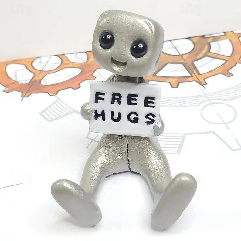pequena figura de robô com slogan - sua ansiedade é um robô mentiroso, decorações de mesa de escritório divertidas e inspiradoras de 2025 por $12.49 –P4