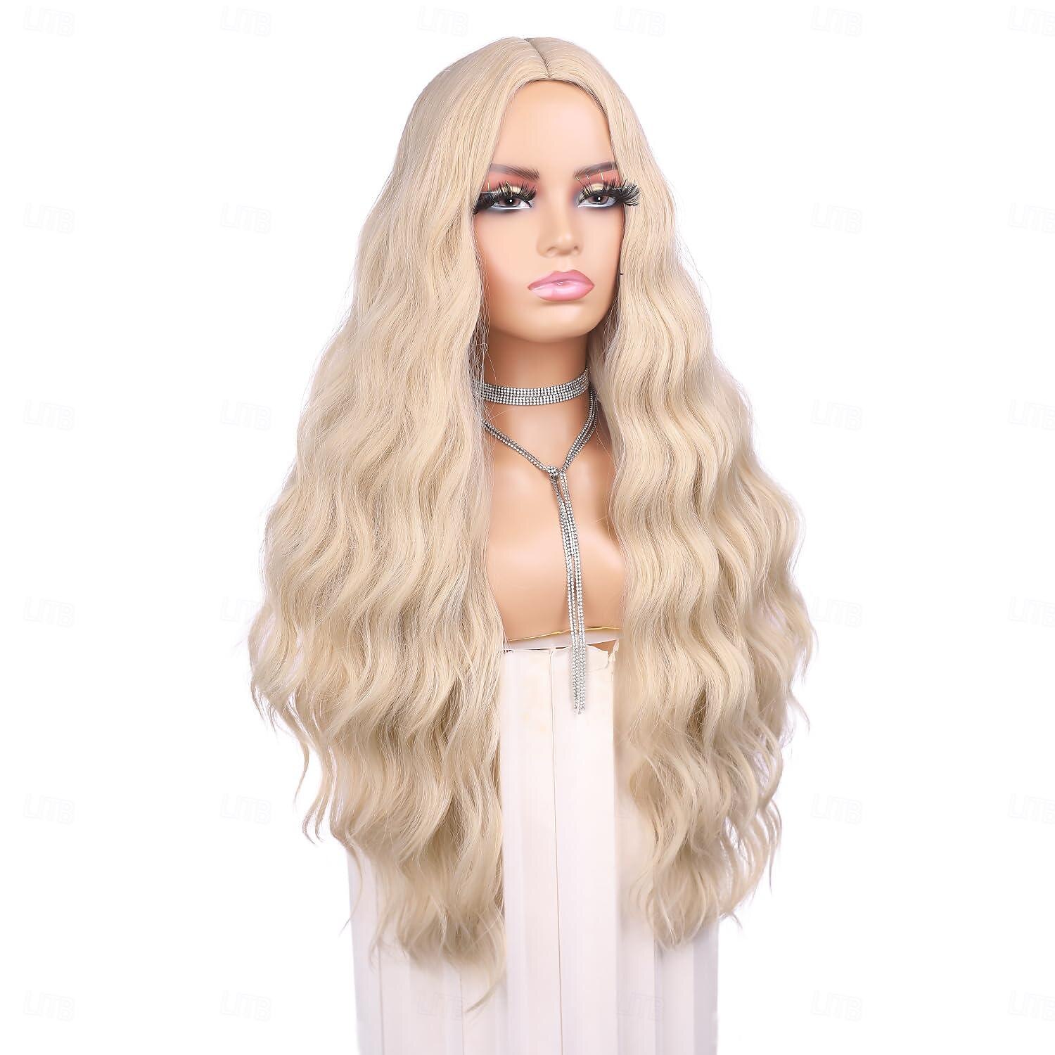 Synthetische Perucque Rechte Middeldeel Perucque Lange Rood Blauw Gember Ombre Groen Blonde Synthetische Haar Vrouwen Cosplay Zachte Feest Halloween Perucques 2025 - $20.99 –P10