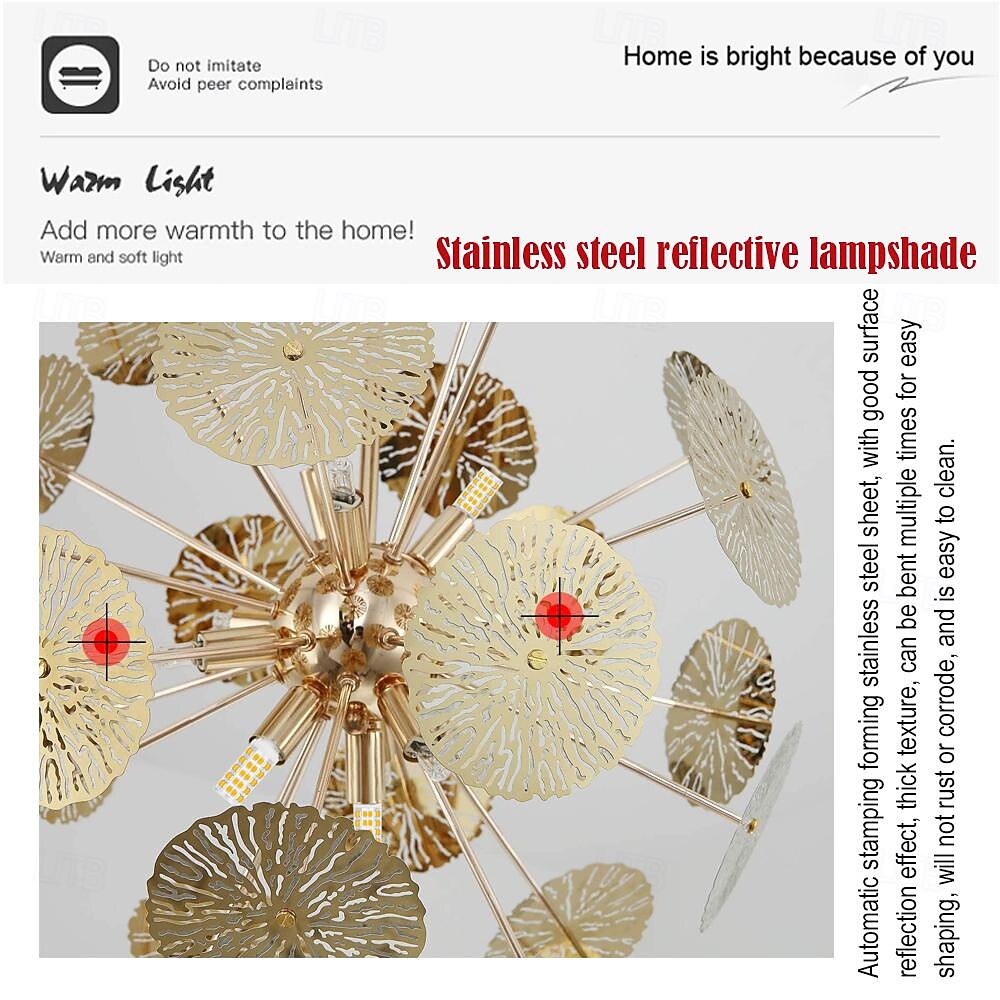 Pendant Lights 8-Light Modern Stainless steel Circular 50cm/19.6inch Chromium Gold G9 Base Adjustable Pole Globe Pendant Light Fixtures Suitable for Restaurants Kitchens Islands Foyers Farmhouses 2026 - $499.99 –P4
