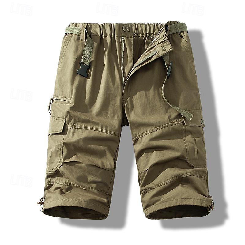 Per uomo Pantaloncini tattici Pantaloncini modello cargo Pantaloncini Bottoni A cordoncino Multi tasca Liscio Indossabile Lunghezza del ginocchio Esterno Giornaliero Campeggio e hiking Di tendenza del 2025 a $20.99 –P4
