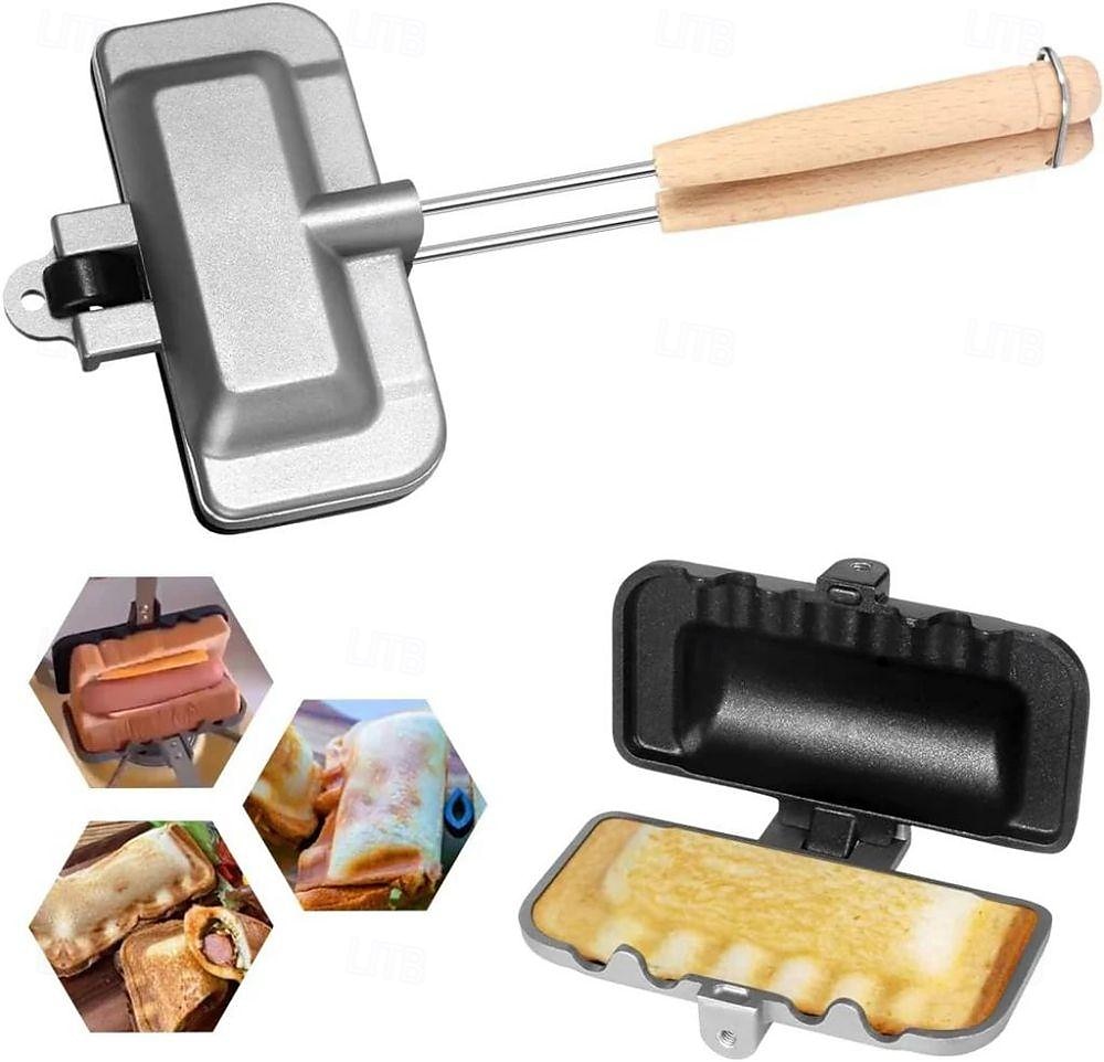 Double-sided Sandwich Baking Pan Baking Pan Outdoor Double Sided Frying Pan Sandwich Double Sided Nonstick Frying Pan With Removable Handle Aluminum Flip Top Pan 2025 - $23.99 –P1