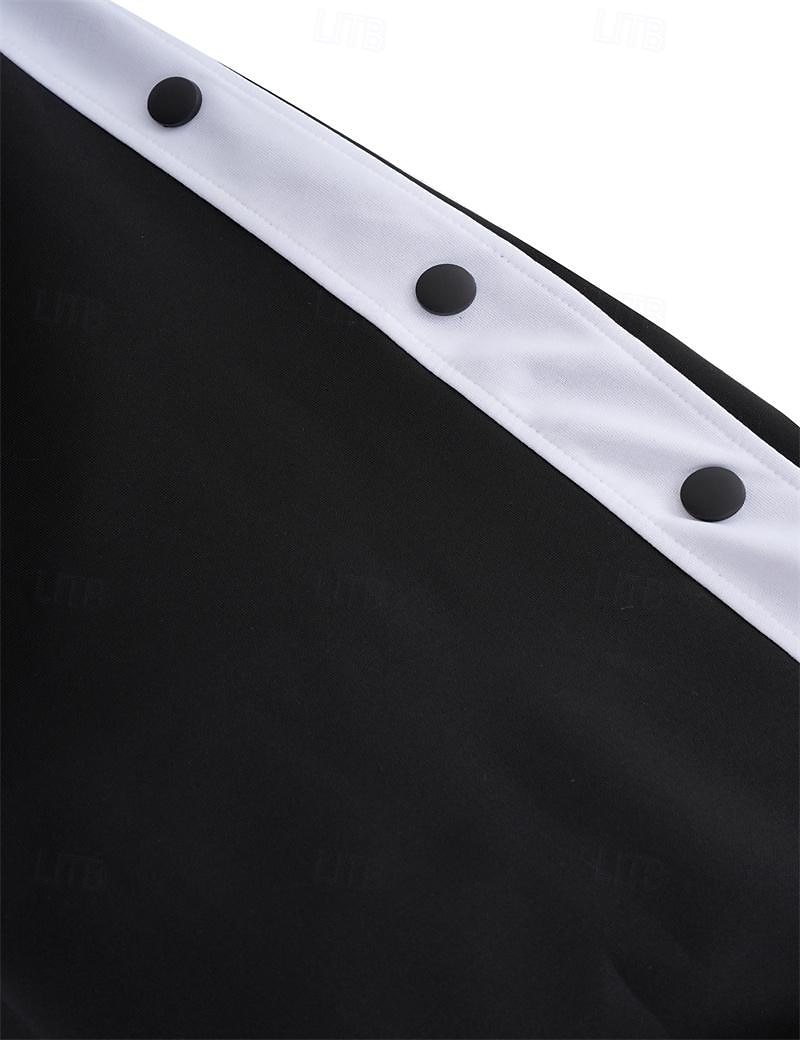 Per uomo Pantaloni della tuta Pareggiatore Pantaloni A cordoncino Vita elastica Pulsante laterale Color Block Comfort Traspirante Informale Giornaliero Per eventi Sportivo Di tendenza Nero Blu del 2025 a $22.99 –P4