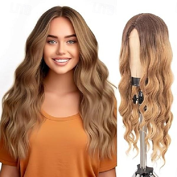 Parrucche Lunga per Donne Parte Centrale Ondulata - Parrucca Sintetica Resistente al Calore dall'Aspetto Naturale per Eventi Feste Cosplay Quotidiane di 26IN (Ombre Biondo) Halloween del 2025 a $19.49 –P4