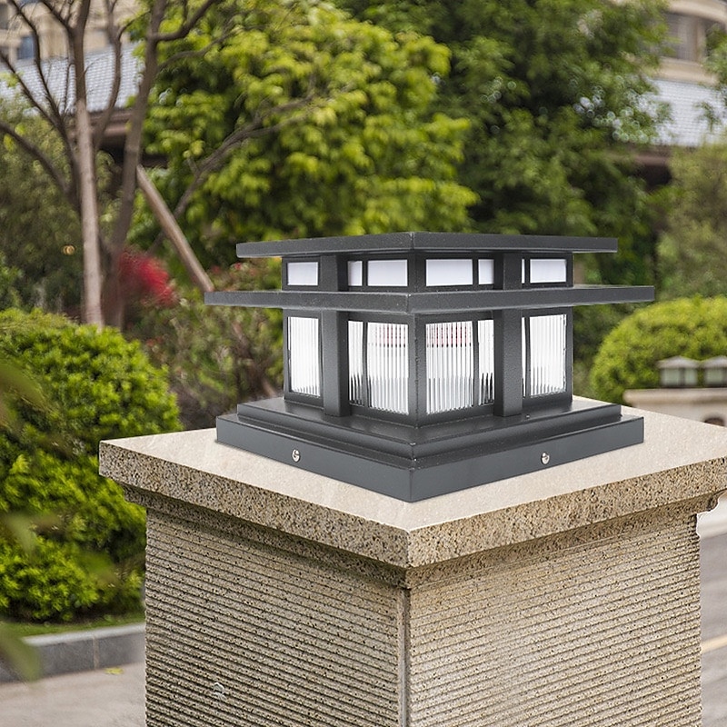 luz de parede externa led branco quente 35/42 cm 1 luz estilo chinês luzes de coluna à prova d'água luzes de poste de pátio e27 lâmpada de poste de acrílico transparente 110-240v de 2025 por $265.59 –P11