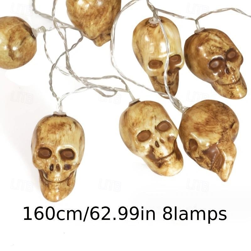 Halloween Skull Decorative Light String 1.5M-10 Led Beads, Halloween Day of the Dead, Indoor and Outdoor Terrifying Atmosphere Decoration 1pc 2026 - $12.99 –P1
