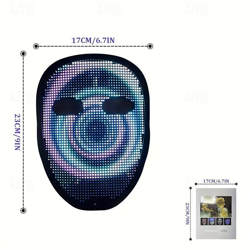 2025年 フルカラー LED ライトマスク フェイスマスク パーティー バー 小道具 アプリ 編集 小道具  コレクション – $116.99 –P7
