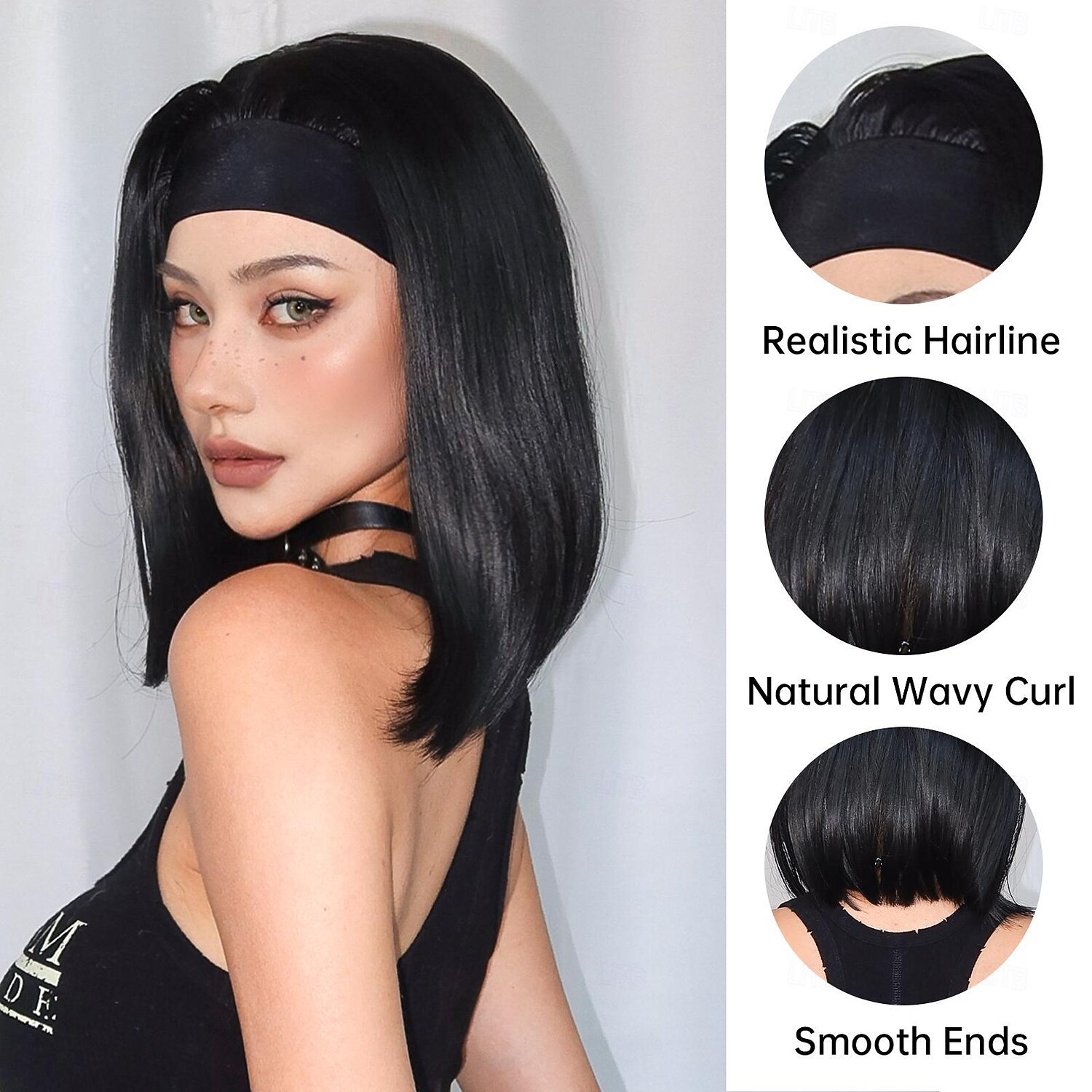 Synthetic Wig Uniforms Career Costumes Princess Straight kinky Straight Middle Part Layered Haircut Machine Made Wig 14 inch Black Synthetic Hair Women's Cosplay Party Fashion Natural Black 2026 - $19.99 –P2
