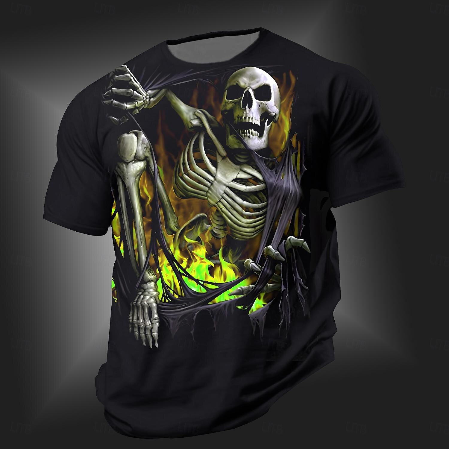 Men's Skull T shirt Short Sleeve T shirt 3D Print Crew Neck Shirt Punk Cool Designer Street Daily Sports Red Blue Orange Summer Spring Clothing Apparel S M L XL 2XL 3XL 2025 - $17.99 –P6