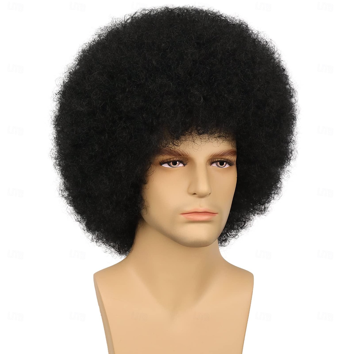 Włosy Afro Rock Disco z lat 70. dla Mężczyzn i Kobiet Bez Kleju Włosy do Noszenia i Wyjścia Krótkie Afro Kręcone Karnawałowe Syntetyczne Włosy na Codzienną Imprezę na Halloween 2025 - $17.99 –P1